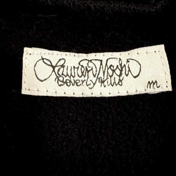 Lauren Moshi Read My Lips Full Zip Up Hoodie Black Red Pockets Women's Size M - Picture 5 of 9